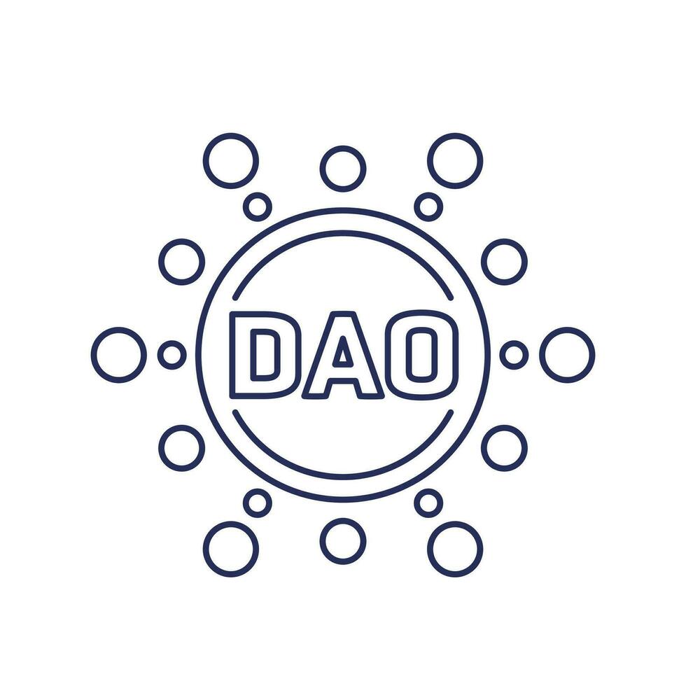 Dao icône, décentralisé autonome organisation ligne vecteur