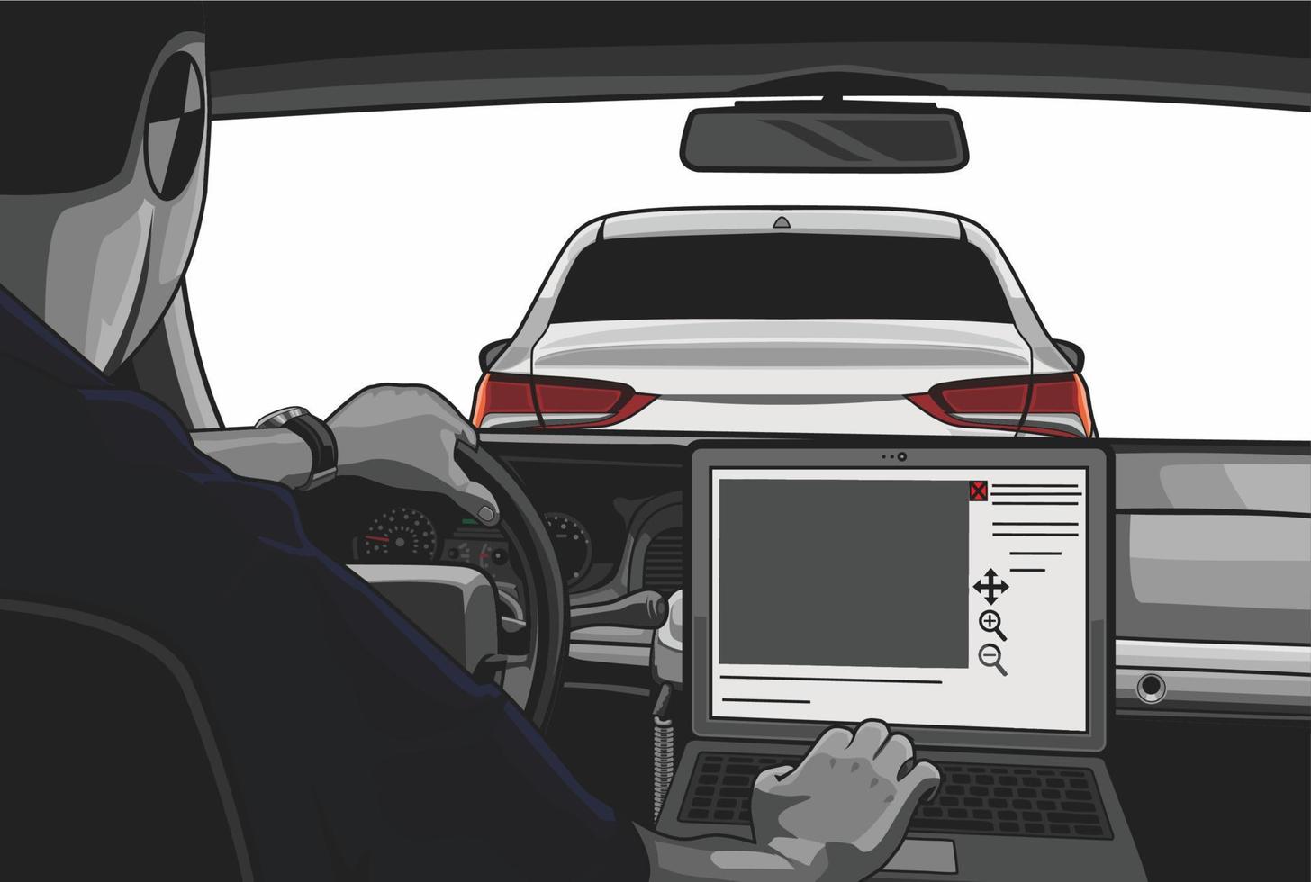 illustration d'intérieur de voiture cette illustration est parfaite pour la sérigraphie et les autocollants vecteur