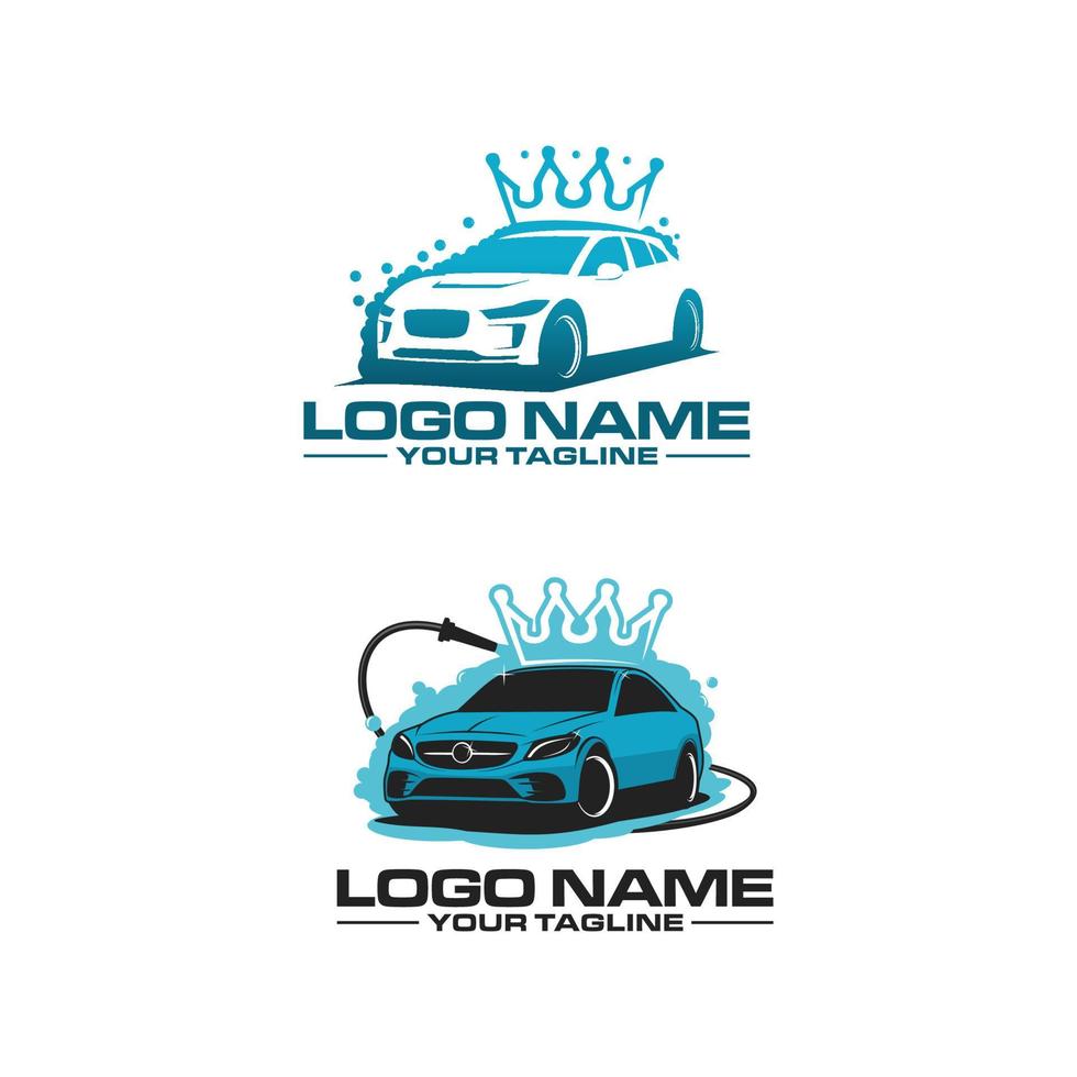 logo du roi du lave-auto logo automobile vecteur