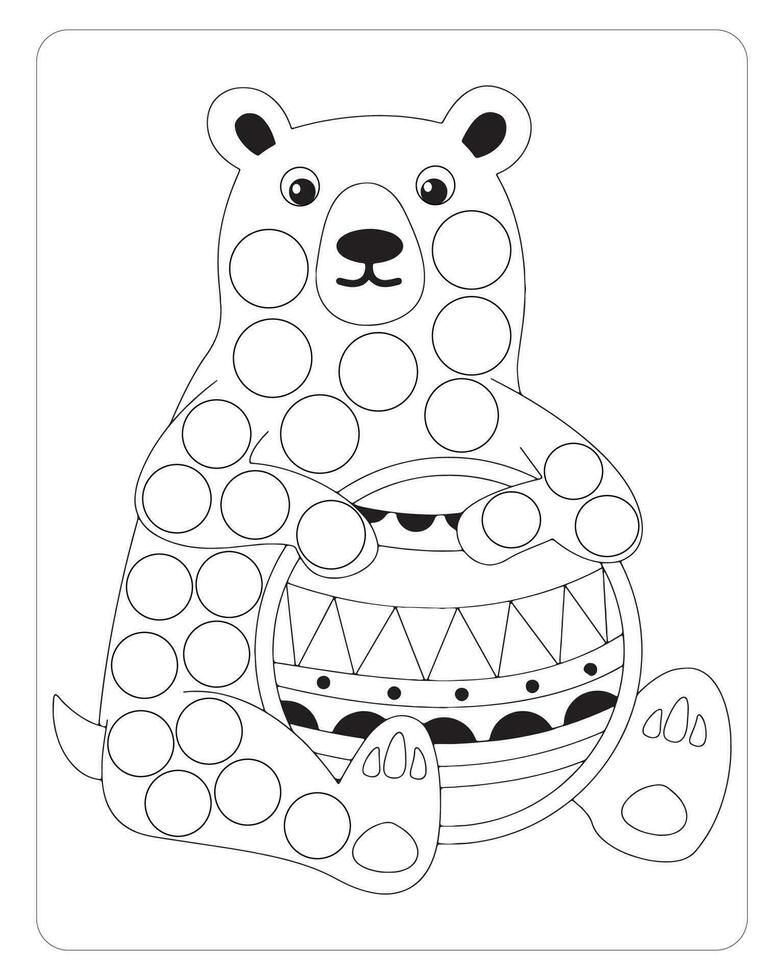 Panda point marqueur, mignonne animaux point marqueur coloration pages pour enfants. vecteur