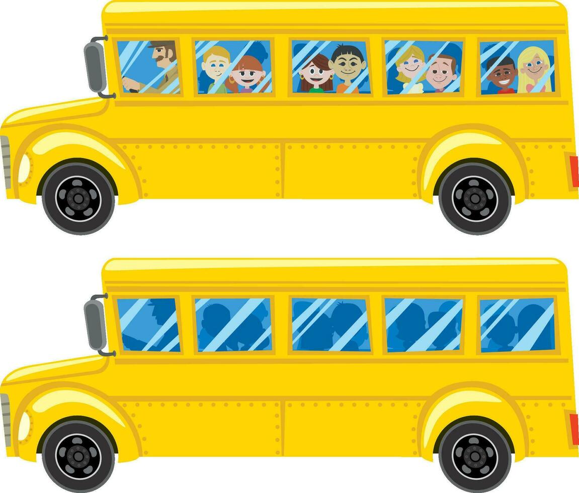 autobus scolaire sur blanc vecteur