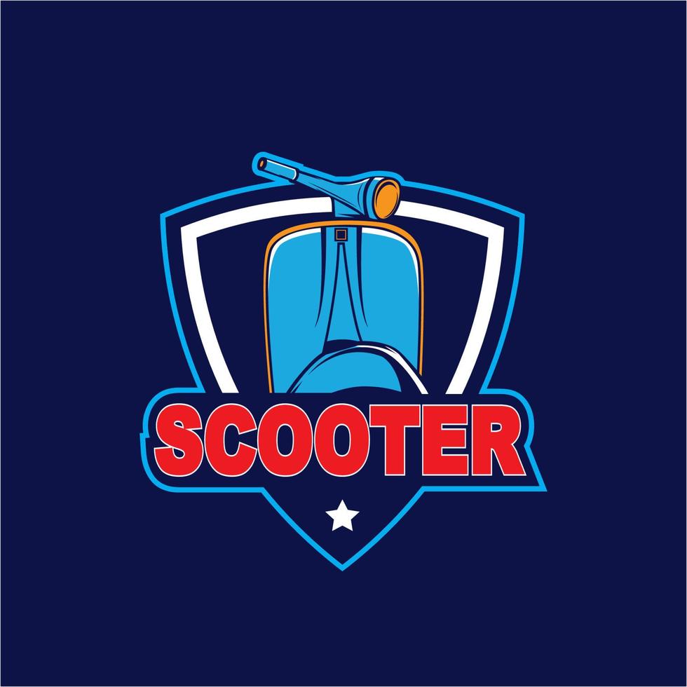 modèle de logo de scooter vespa, logo de scooter rétro vintage vecteur