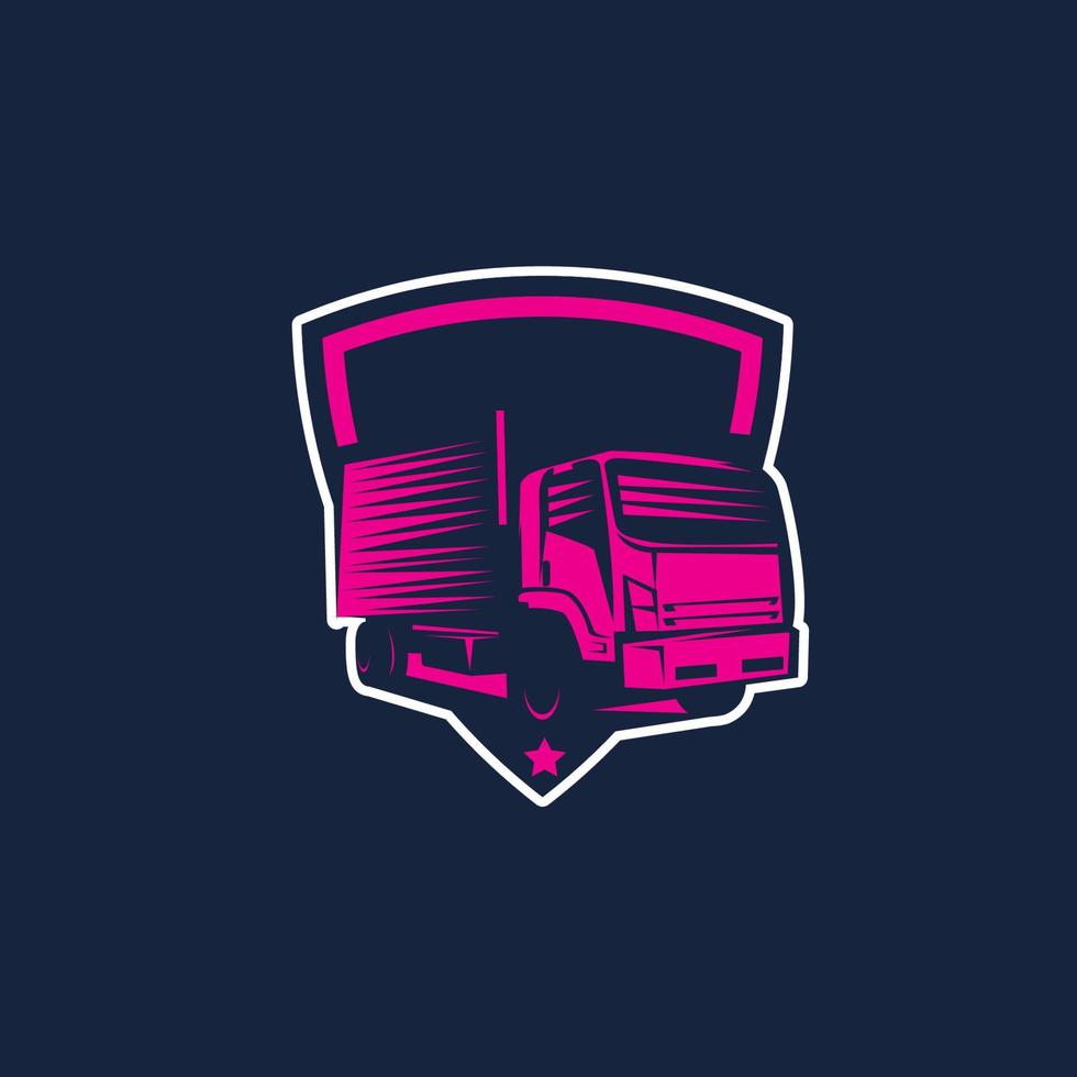 modèle de logo logistique de camion de transport vecteur