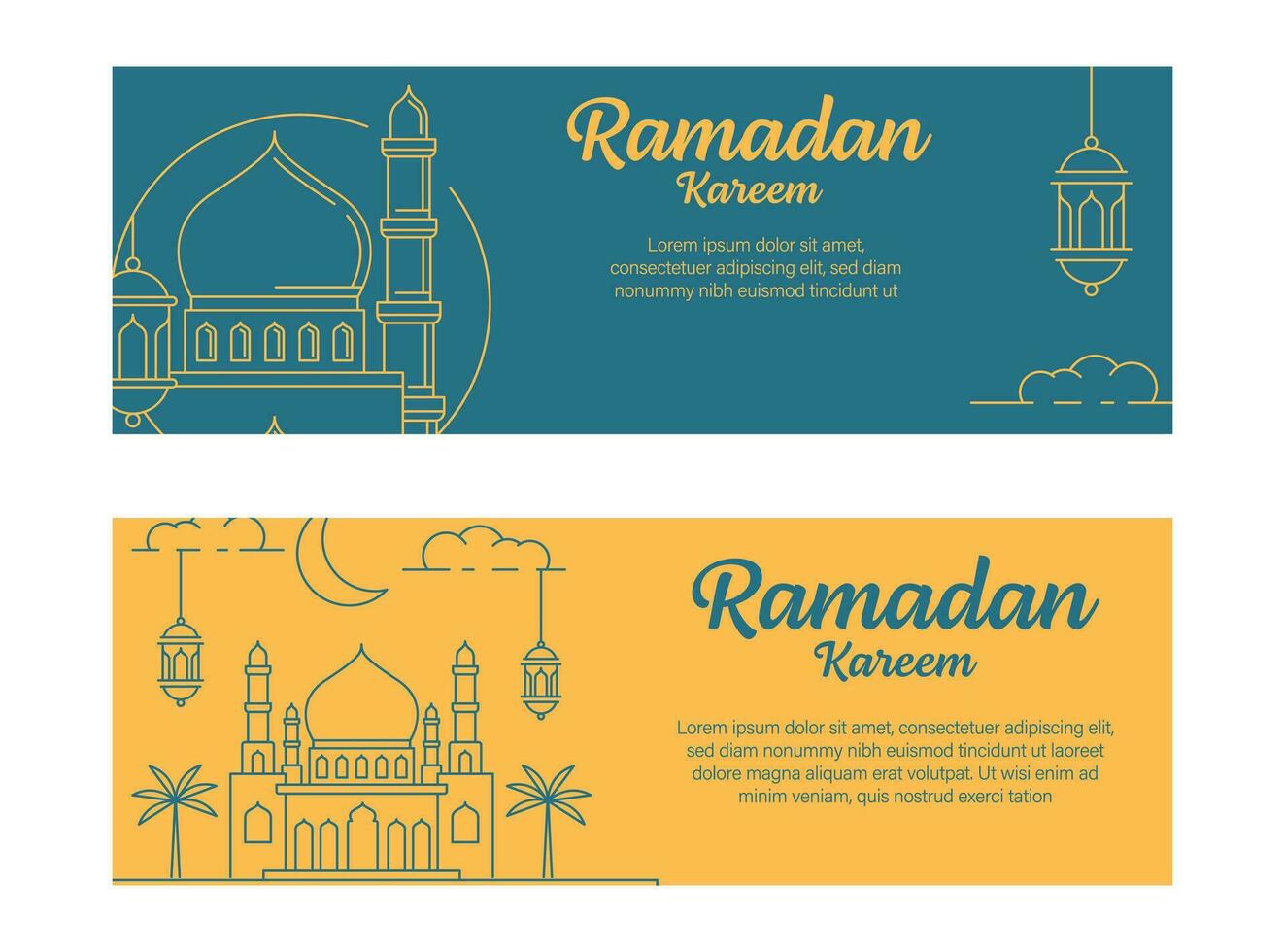 Ramadan kareem bannière modèle vecteur conception