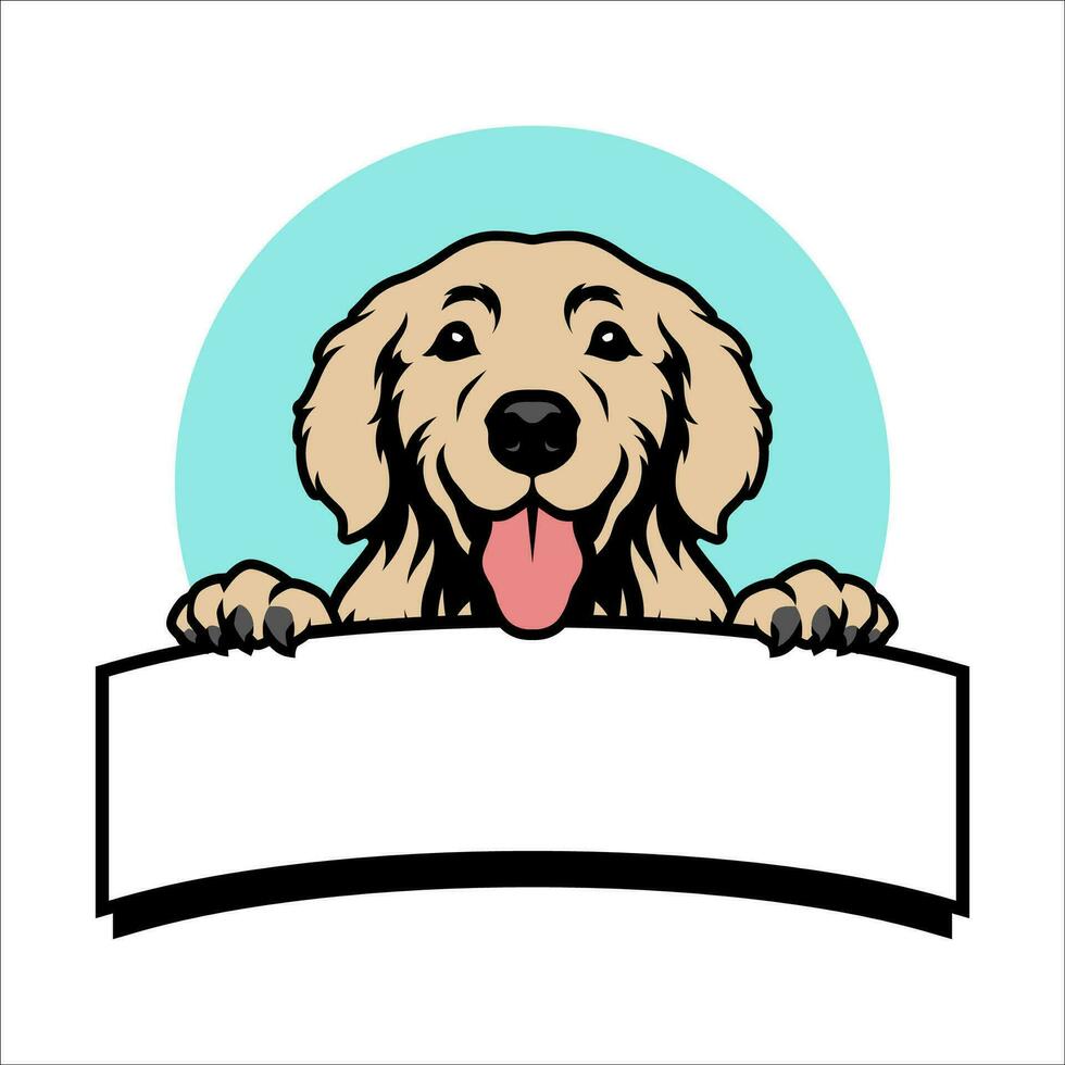 d'or retriever chien mascotte logo modèle vecteur