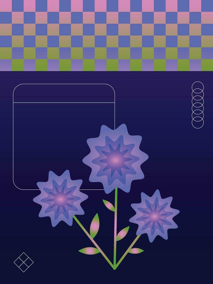 Facile et élégant foncé papier violet fleur Remarque vecteur illustration conception avec de base Couleur et formes style isolé sur verticale rapport modèle.