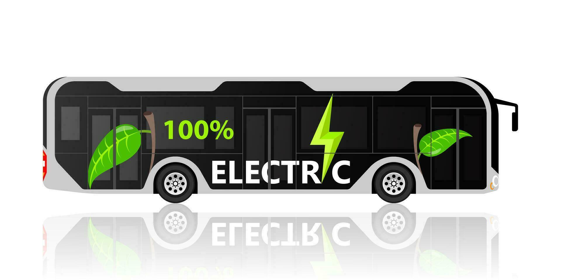 électrique autobus de face vue illustration vecteur