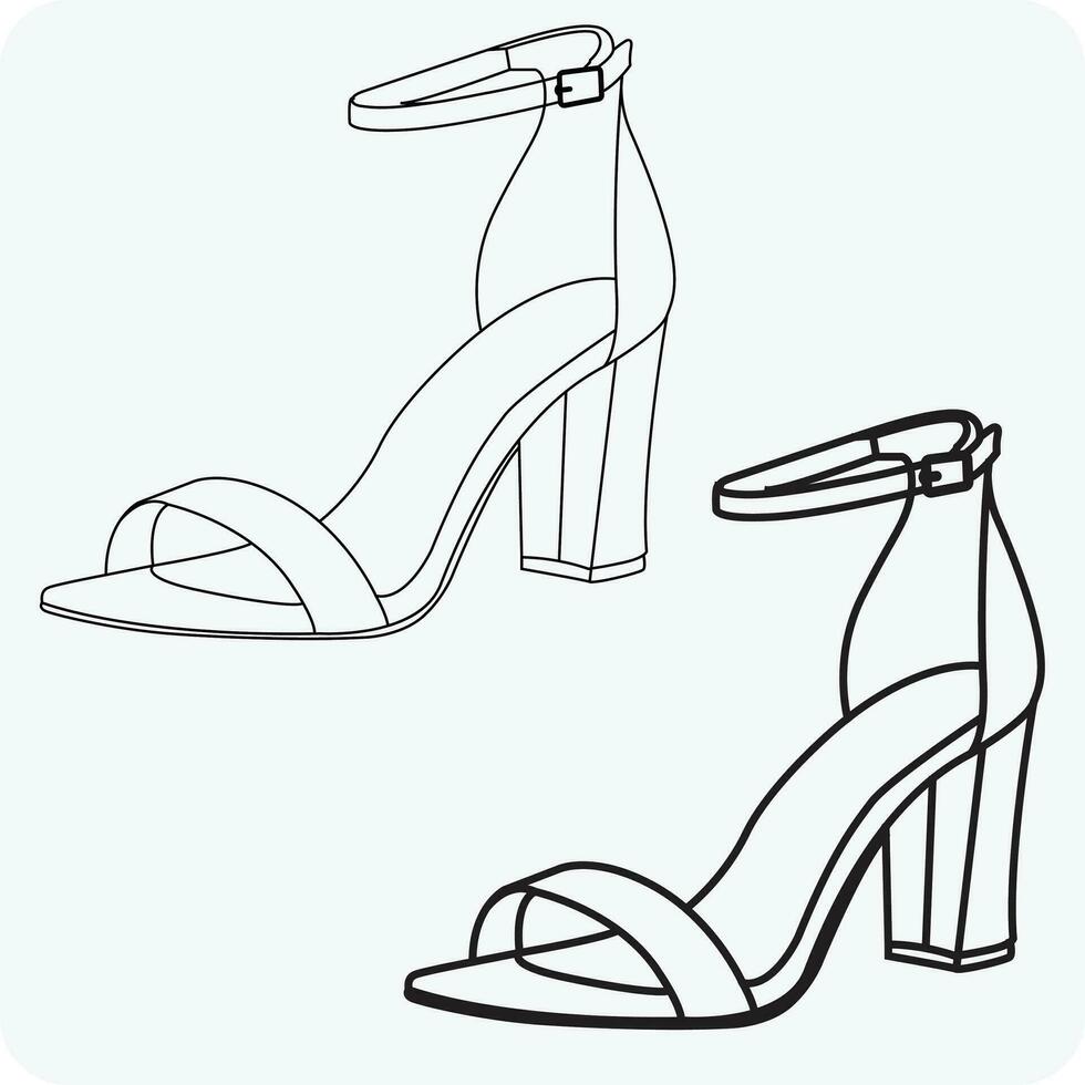 à la mode élégant femme talon des chaussures vecteur icône eps