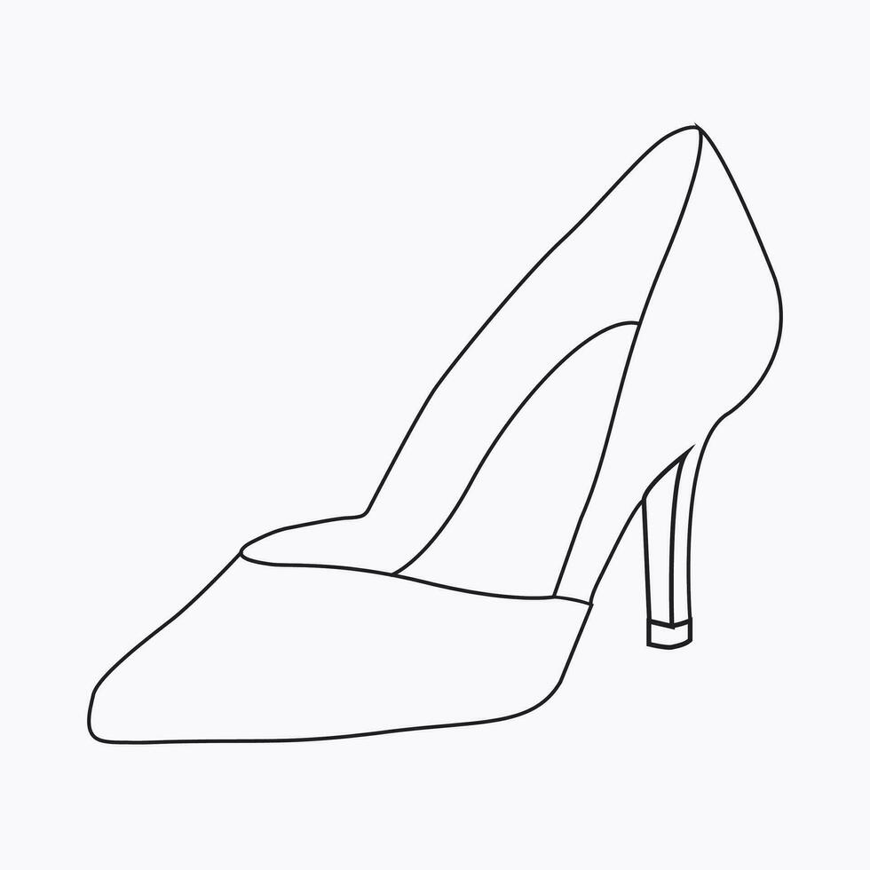 à la mode élégant femme des chaussures vecteur icône ligne art eps