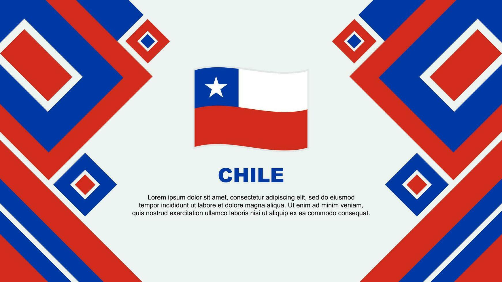 Chili drapeau abstrait Contexte conception modèle. Chili indépendance journée bannière fond d'écran vecteur illustration. Chili dessin animé