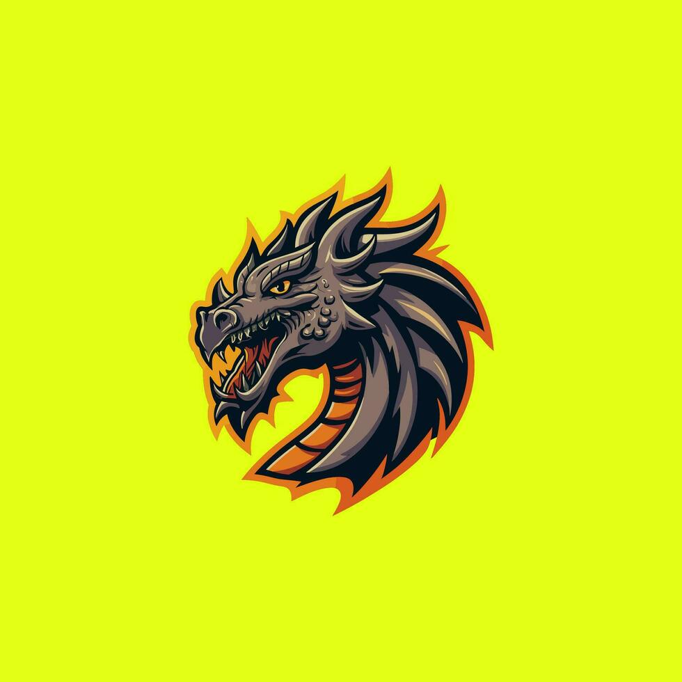 logo dragon minimalis les joueurs populer dan moderne vecteur