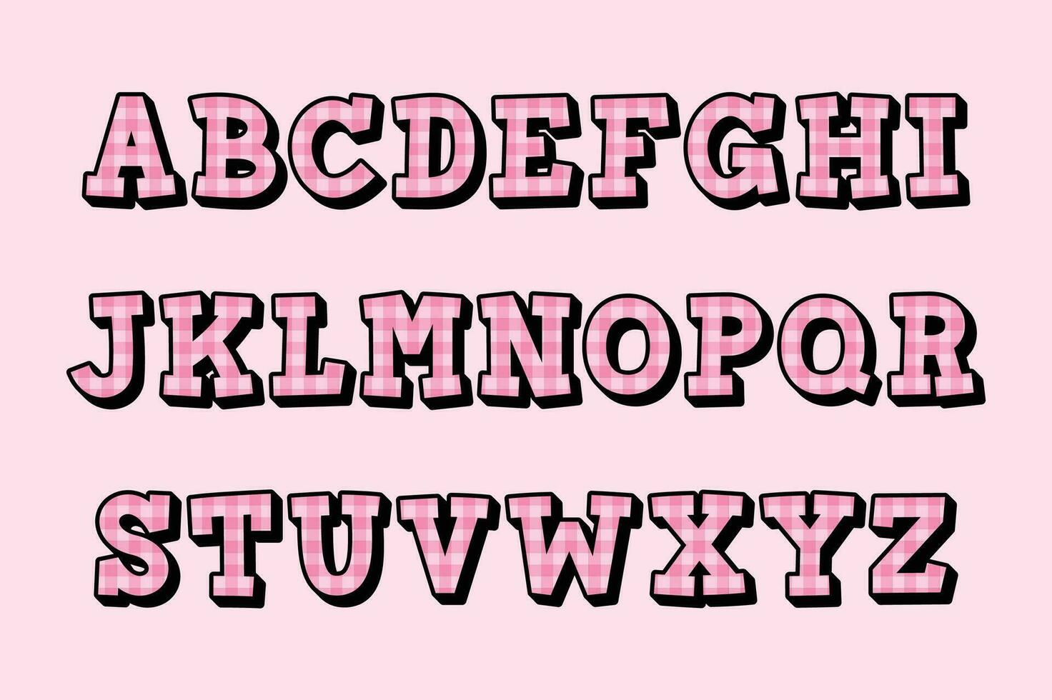 polyvalent collection de rose plaid alphabet des lettres pour divers les usages vecteur