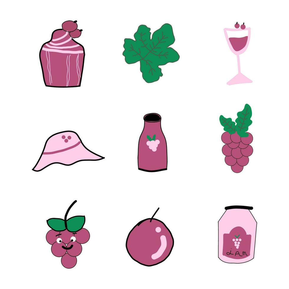 main tiré les raisins clipart vecteur illustration