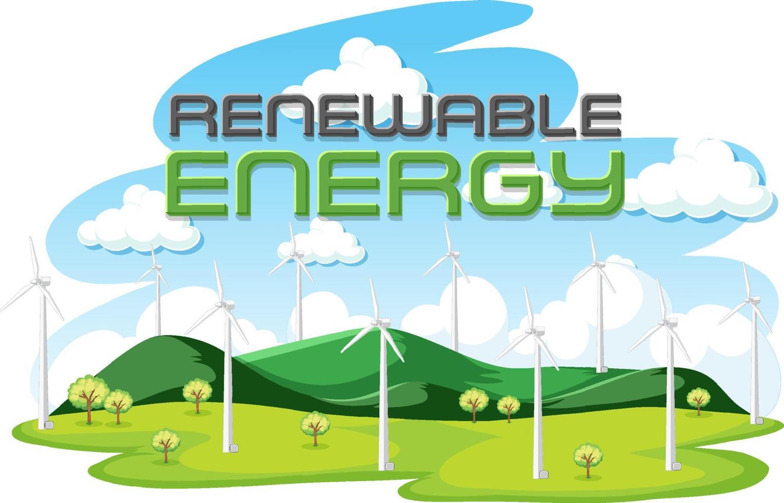 énergie verte générée par l'éolienne vecteur