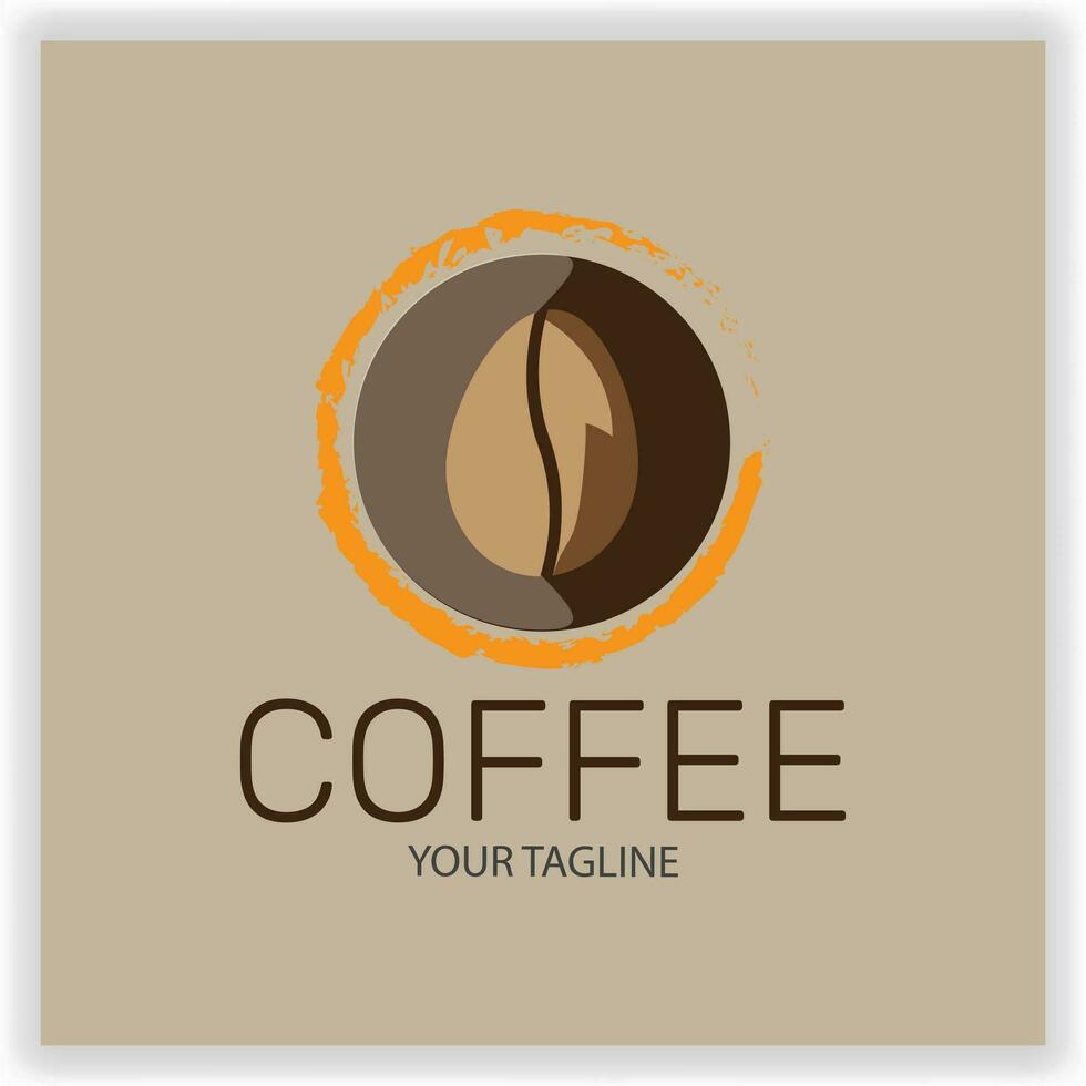 café haricot logo conception modèle prime élégant vecteur eps dix