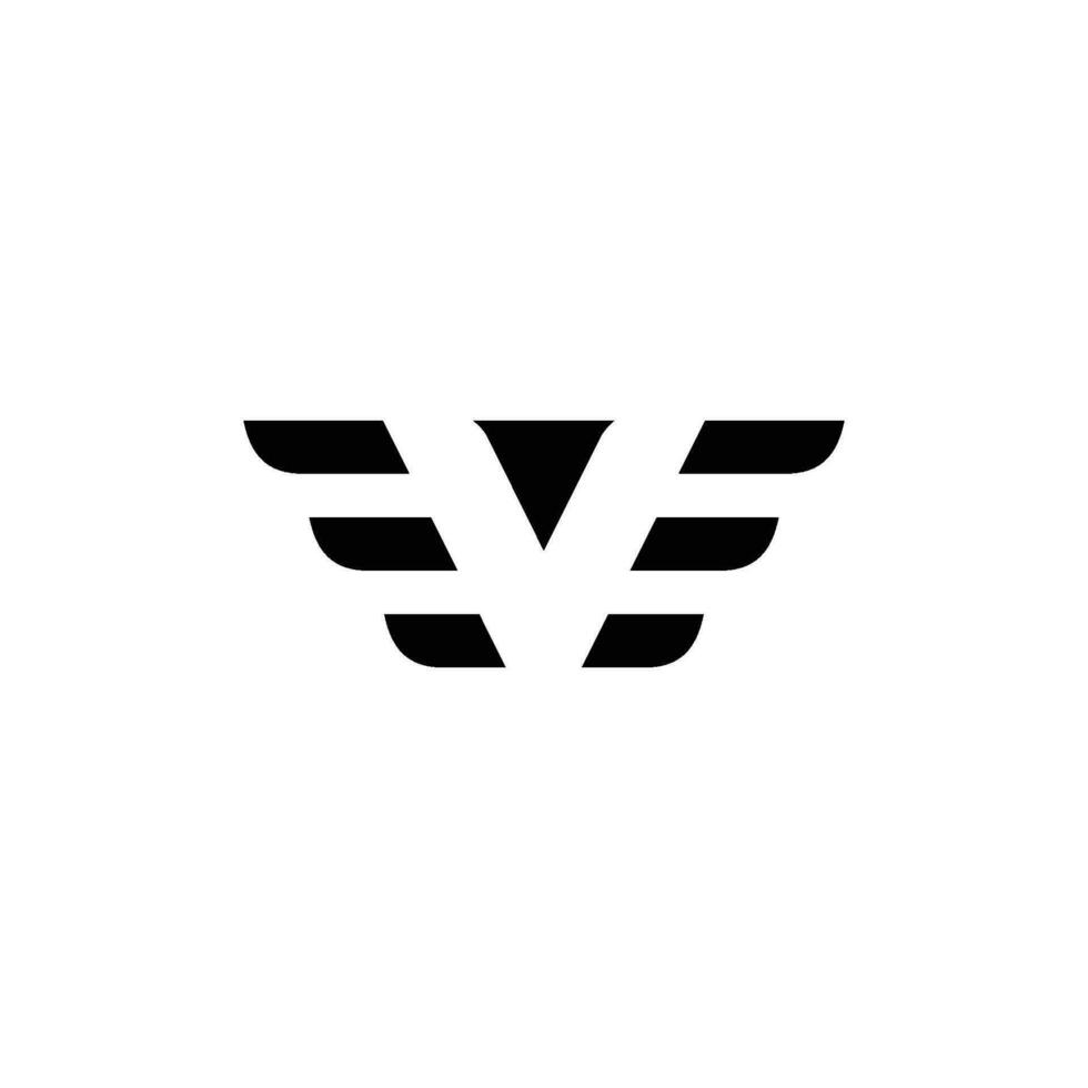 lettre v logo avec ailes modèle vecteur icône illustration