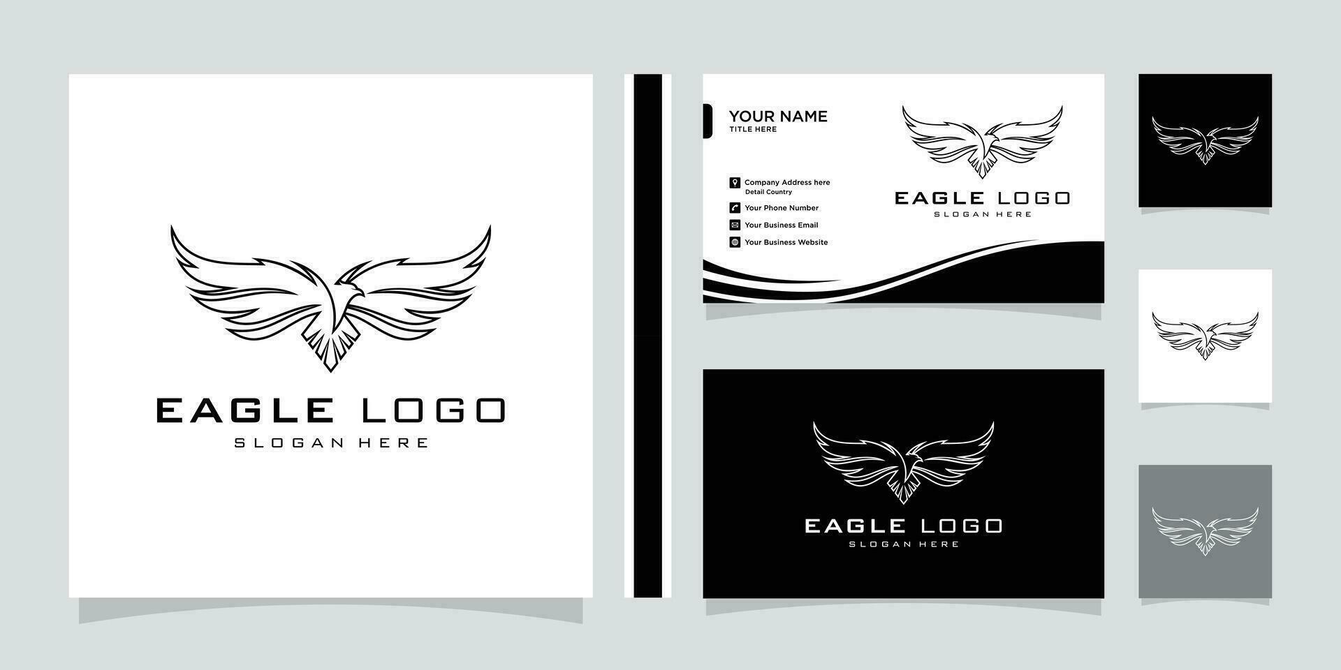 Aigle logo vecteur symbole, vecteur illustration avec affaires carte conception.