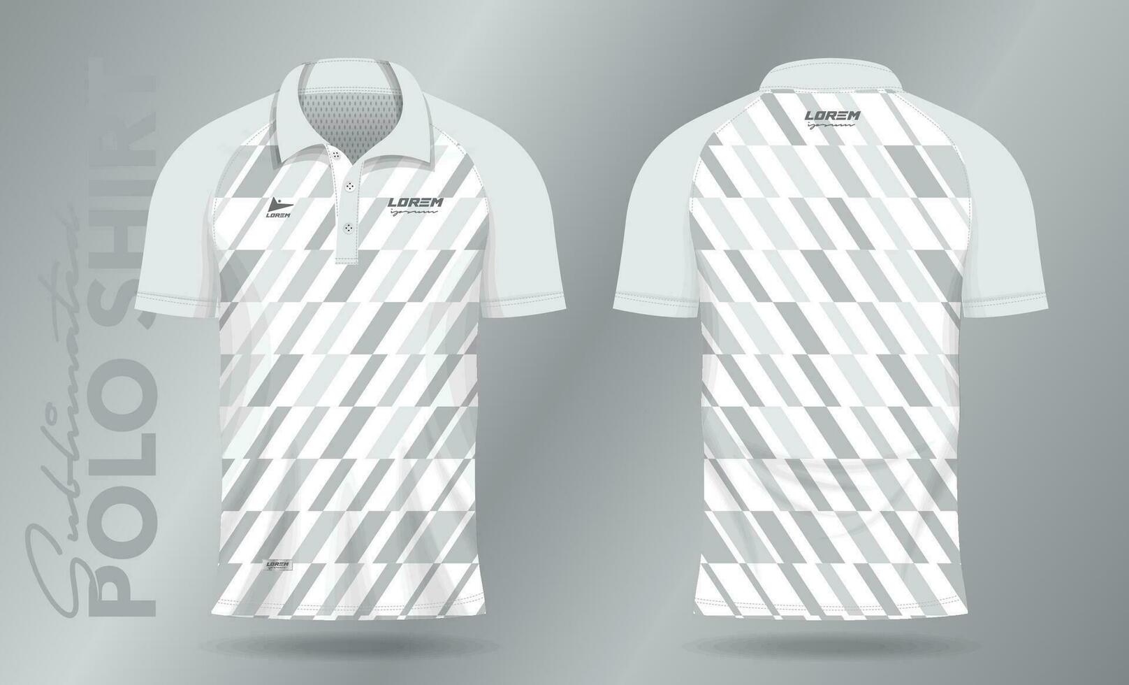 blanc abstrait polo chemise maquette modèle conception pour sport uniforme dans de face vue et retour vue vecteur