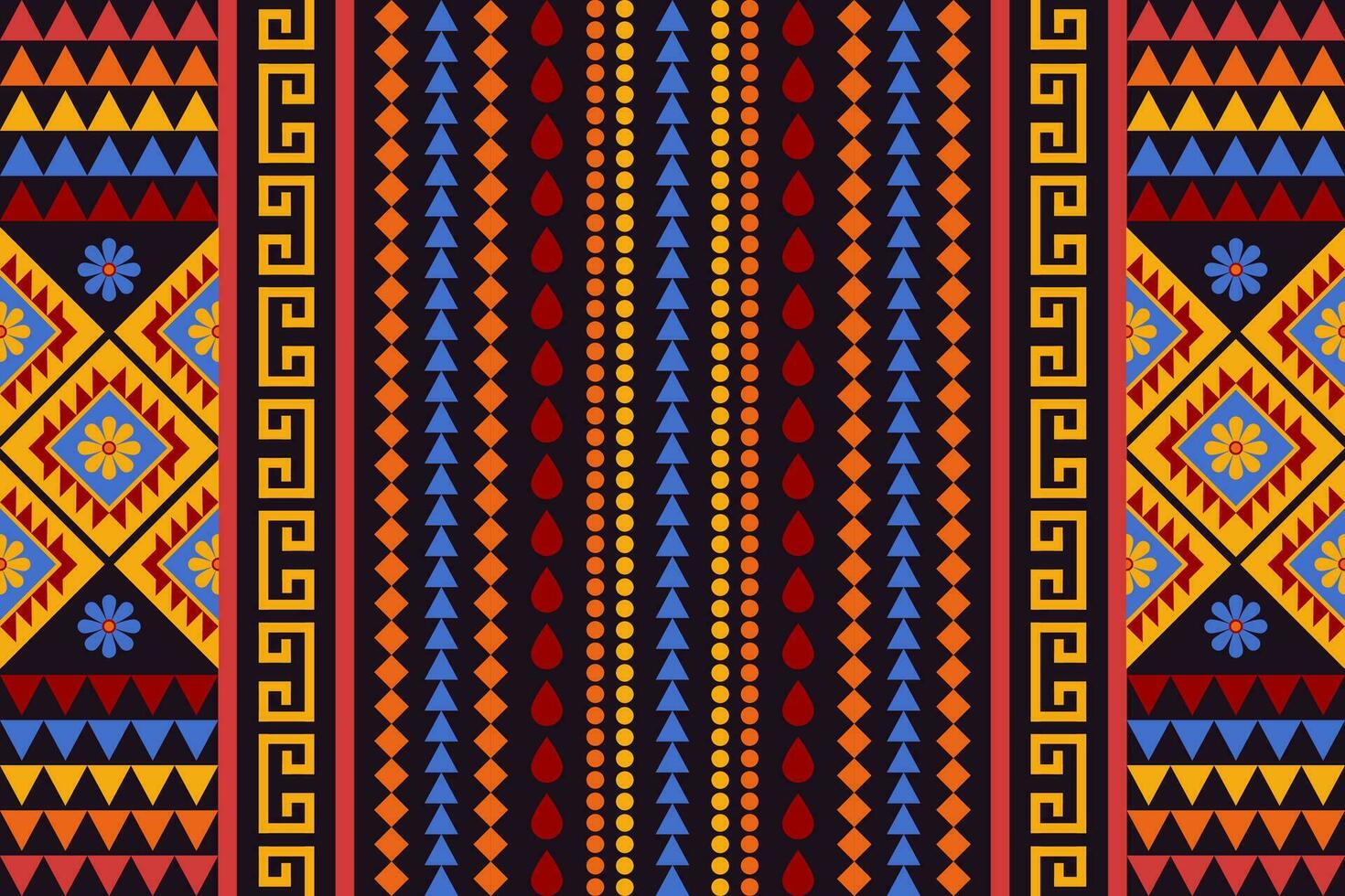 géométrique ethnique modèle traditionnel conception pour arrière-plan, tapis, fond d'écran, vêtements, emballage, batique, tissu, vecteur illustration broderie style. tribal modèle