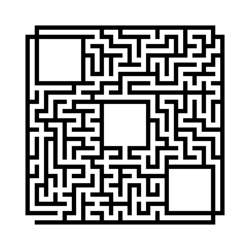 labyrinthe carré abstrait. jeu pour les enfants. puzzle pour children.labyrinth énigme. illustration vectorielle plane isolée sur fond blanc. avec place pour votre image. vecteur