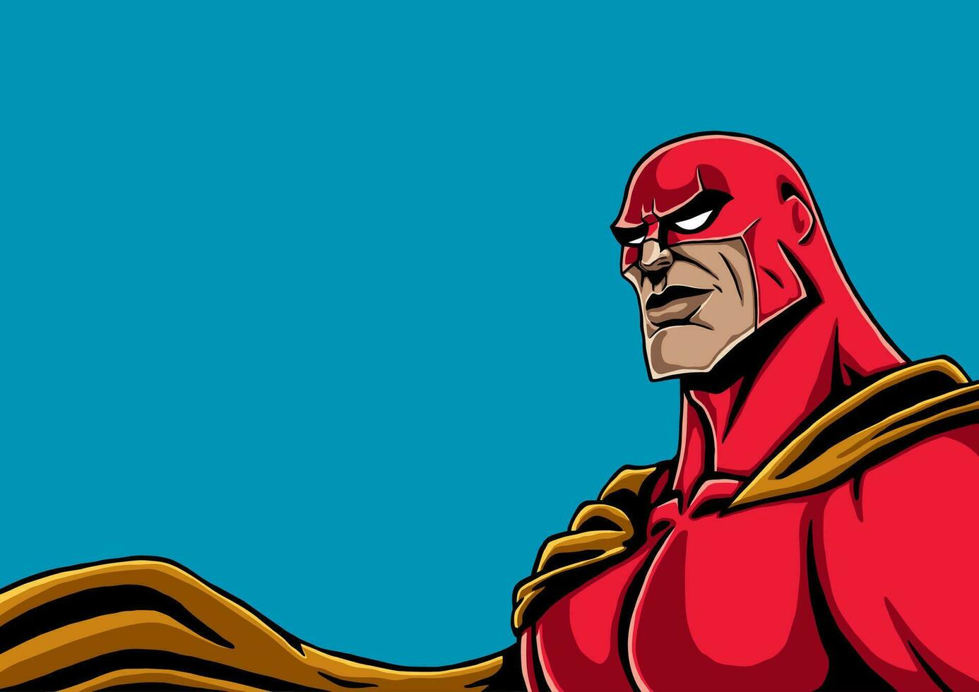 super-héros portrait rouge vecteur