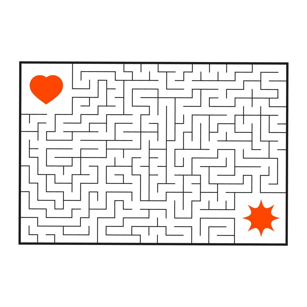 labyrinthe rectangulaire abstrait. jeu pour les enfants. casse-tête pour les enfants. énigme du labyrinthe. illustration vectorielle plane isolée sur fond blanc. vecteur