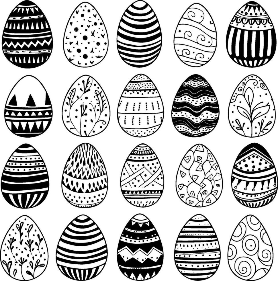 Pâques des œufs vecteur Icônes pour vacances printemps, saisonnier traditionnel christianisme illustration. ai généré illustration.