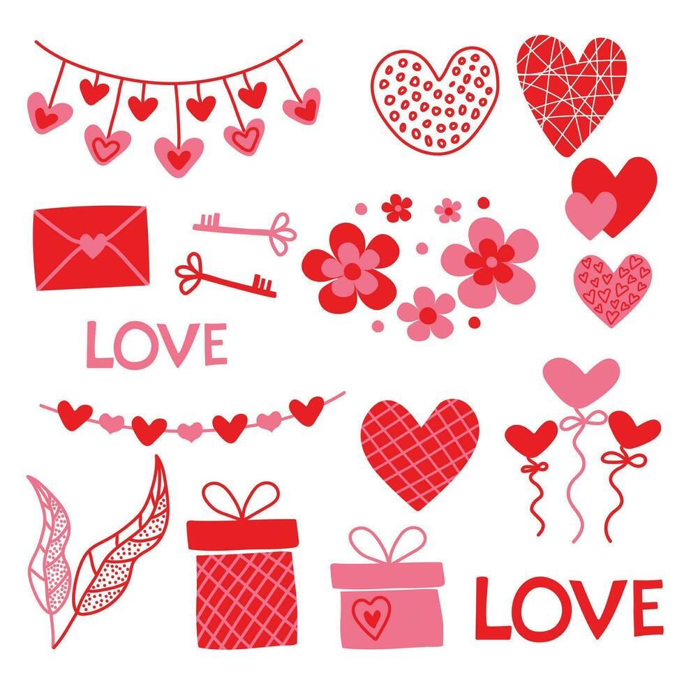 la Saint-Valentin jour, mariage et l'amour concept. conception éléments pour la Saint-Valentin journée. vecteur