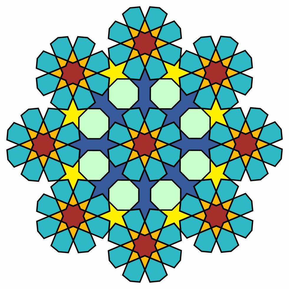 coloré islamique modèle sur blanc Contexte. géométrique arabe conception élément. magnifique bleu modèle. vecteur