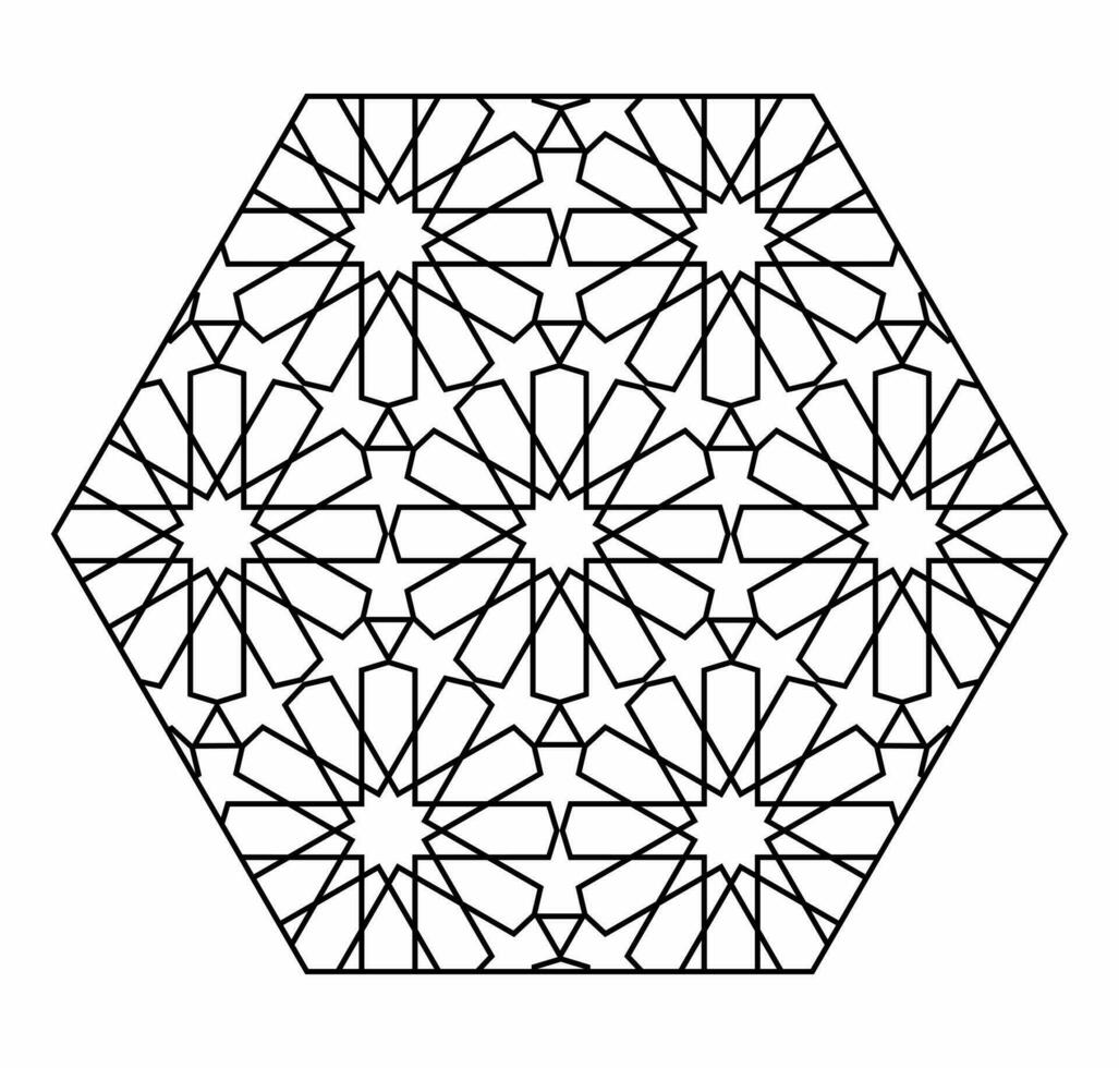 géométrique islamique modèle. hexagonal forme texture sur blanc Contexte. arabe conception élément. vecteur