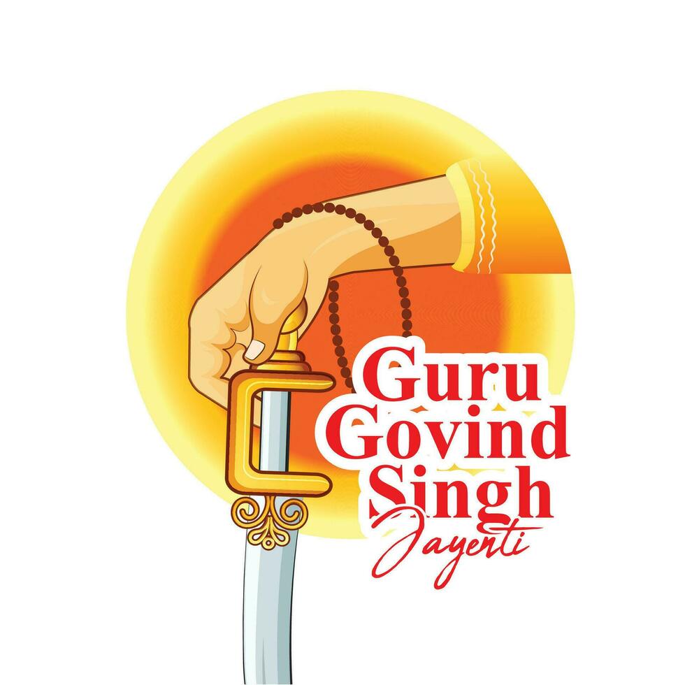 illustration de gourou gobind chanter jayanti sikh Festival et fête dans punjab vecteur