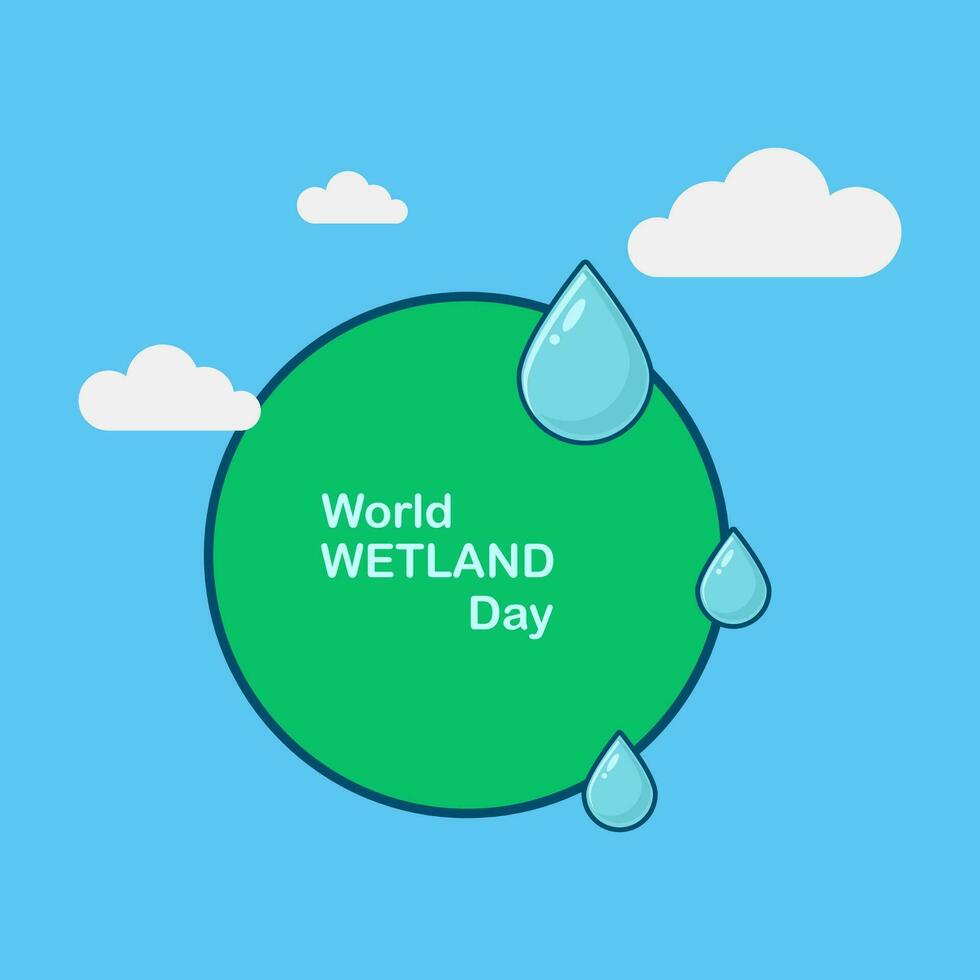 vecteur des illustrations pour monde zone humide journée avec monde illustration et ciel