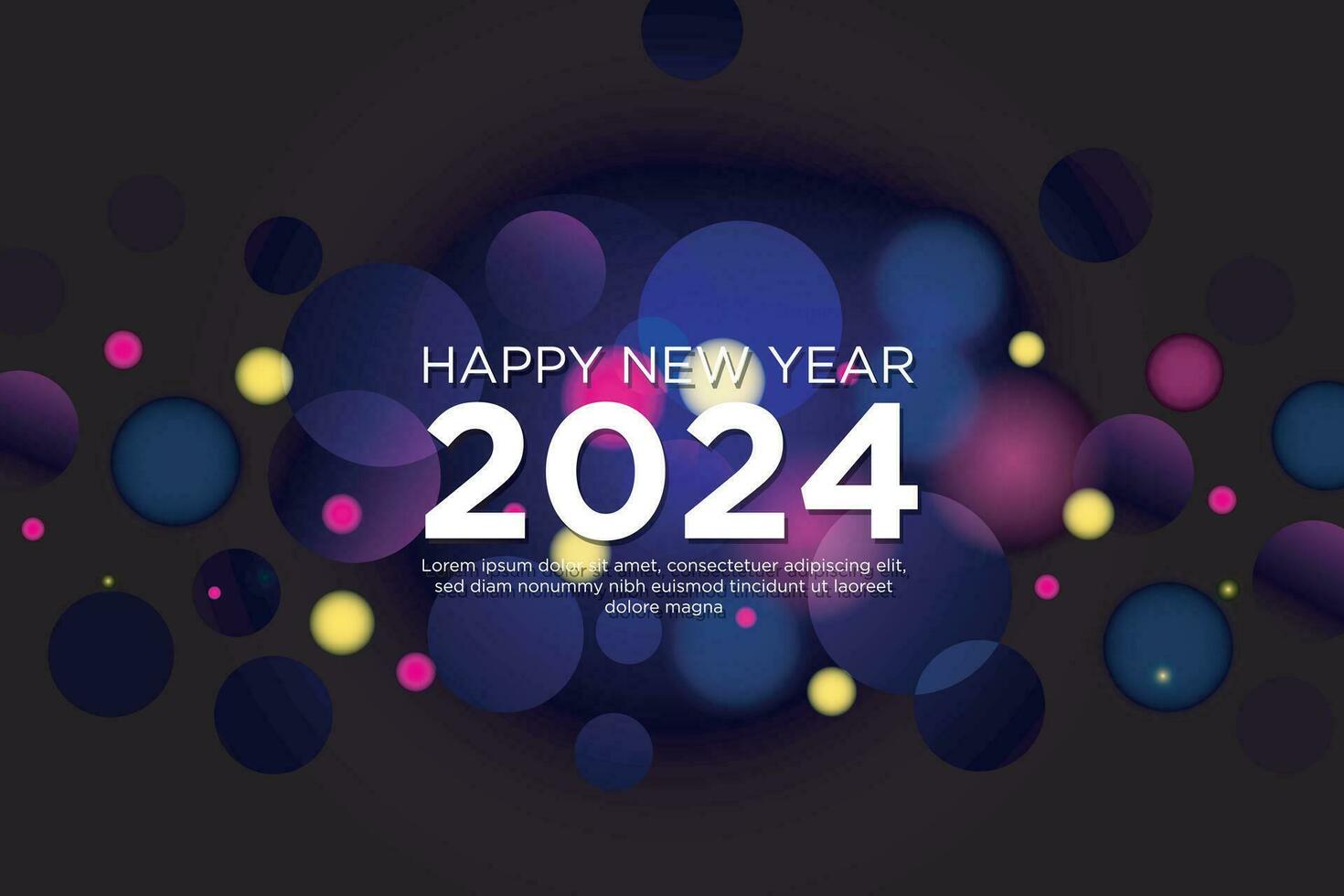 content Nouveau année Contexte conception. avec blanc 2024 Nombres sur magnifique bokeh Contexte vecteur