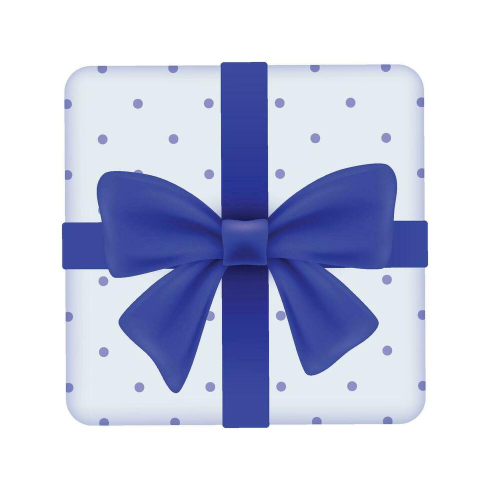 vecteur bleu arc sur polka point cadeau boîte illustration