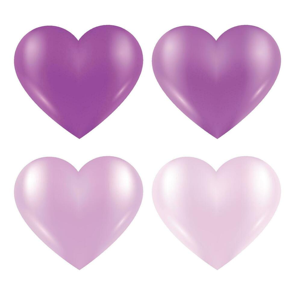 vecteur icône ensemble valentines collection de violet cœurs
