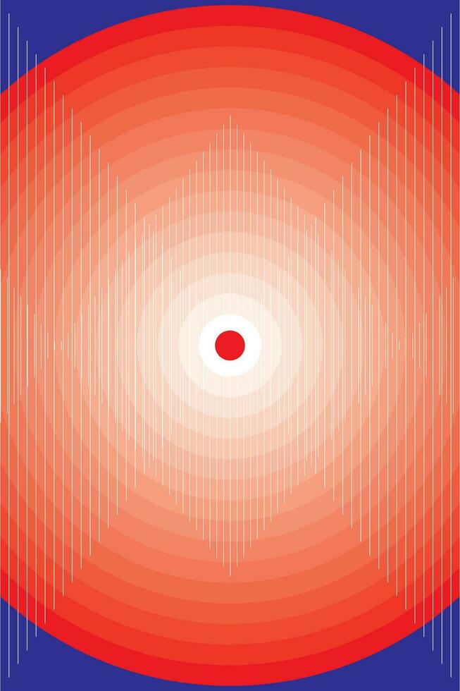 abstrait de une pente cercle avec blanc ligne et rouge point dans le milieu sur Profond bleu Contexte. vecteur