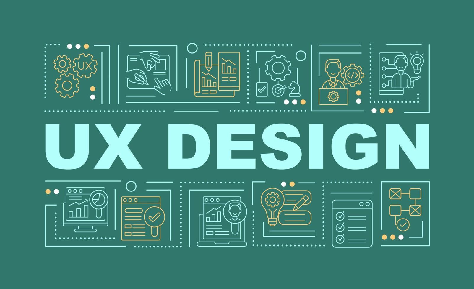 bannière de concepts de mot design ux vecteur