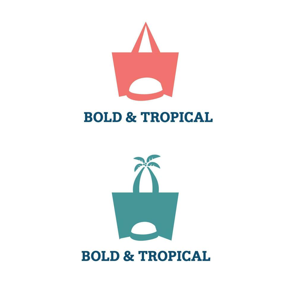 audacieux et tropical plage porter logo conception vecteur