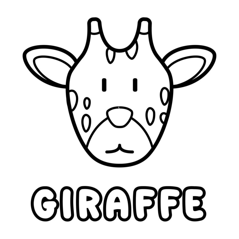 girafe coloration livre. coloration page pour enfants. vecteur