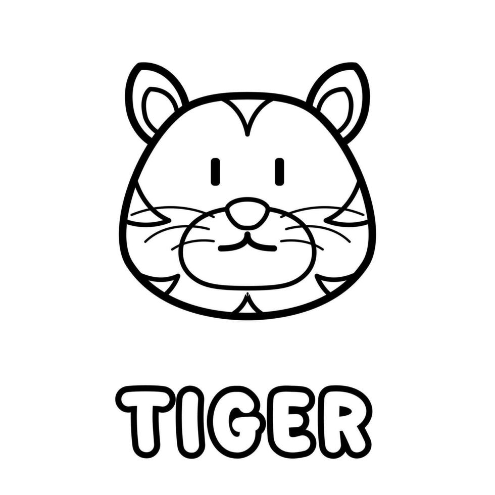tigre coloration livre. coloration page pour enfants. vecteur