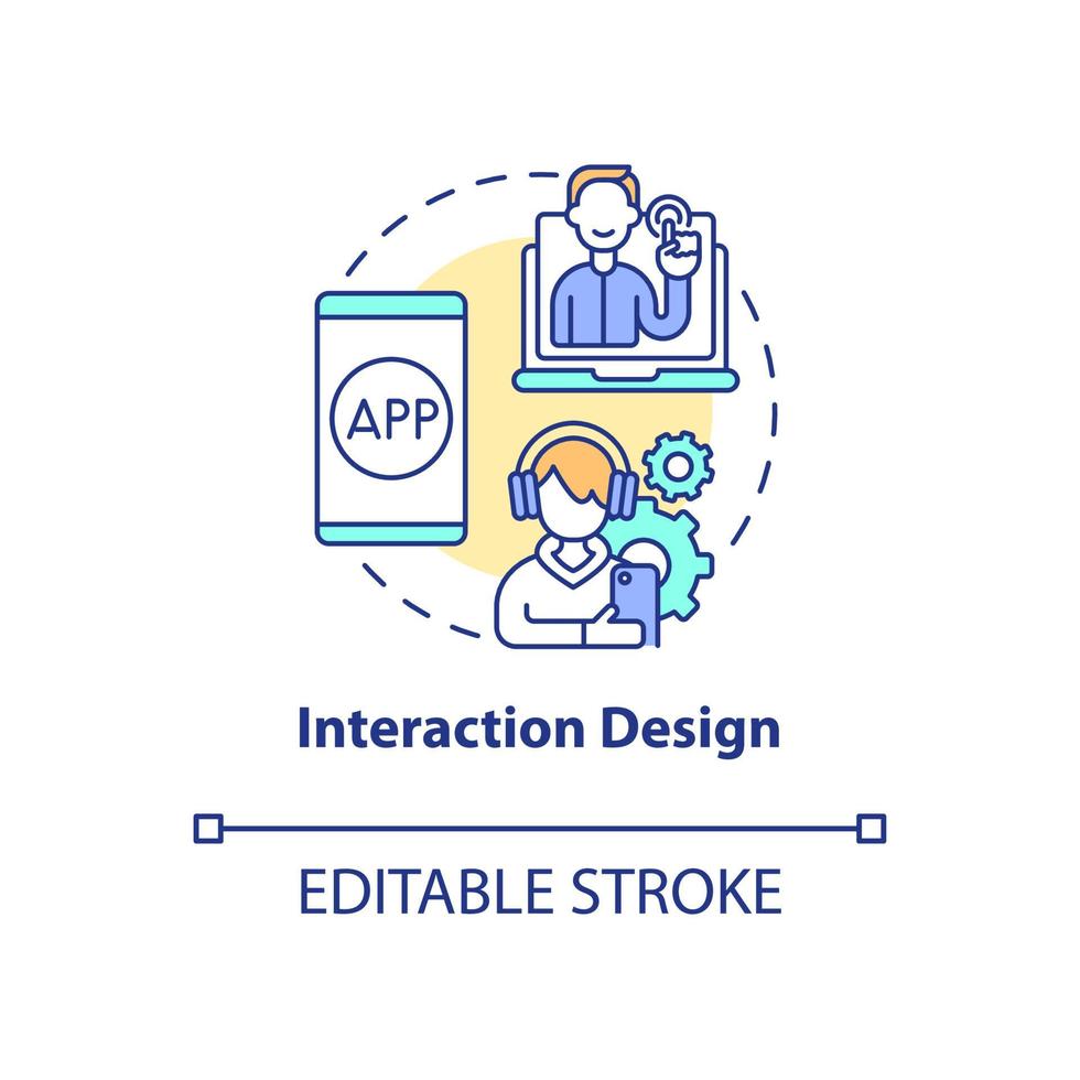 icône de concept de conception d'interaction vecteur