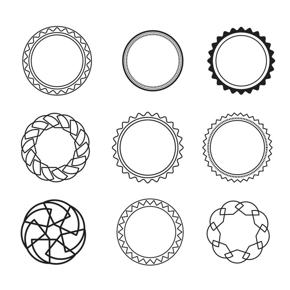 circulaire décoratif éléments pour en relation graphique but. circulaire Cadre ornemental graphique éléments. vecteur