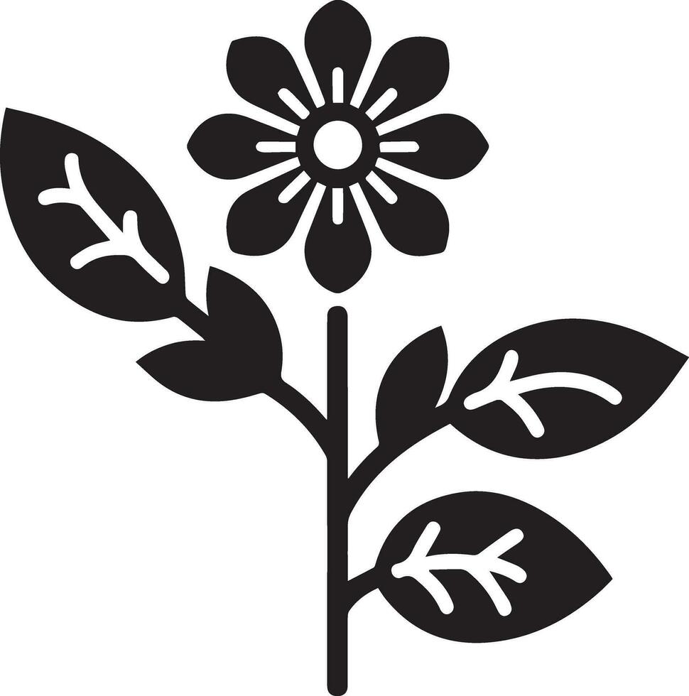 fleur icône vecteur illustration noir couleur, fleur icône silhouette 17