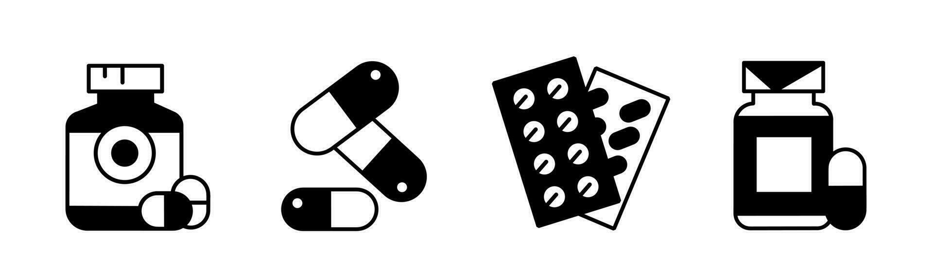 capsule icône vecteur noir et blanc illustration conception pour entreprise. Stock vecteur.