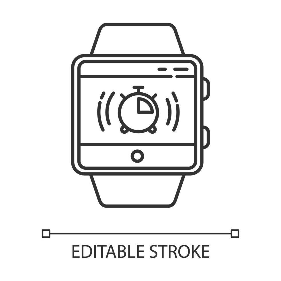 icône linéaire de fonction de suivi de forme physique de chronomètre vecteur