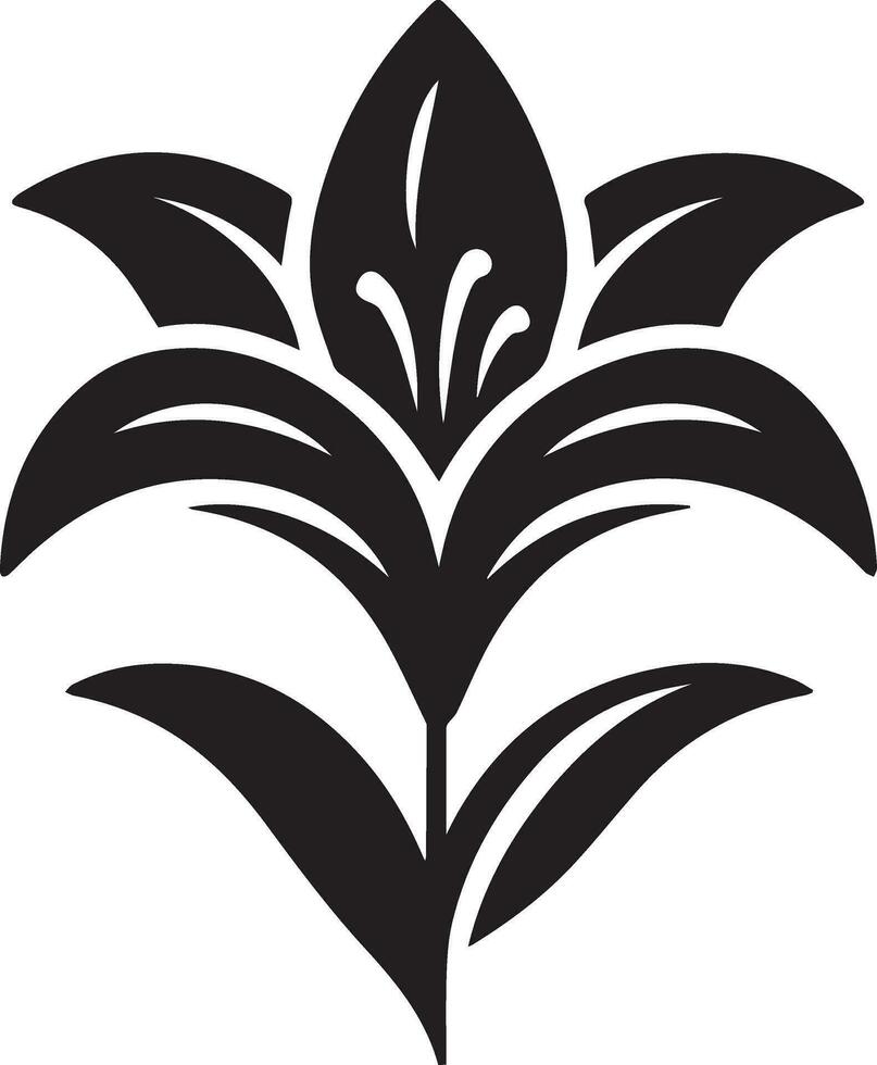 minimal lis fleur icône vecteur silhouette noir Couleur blanc Contexte dix