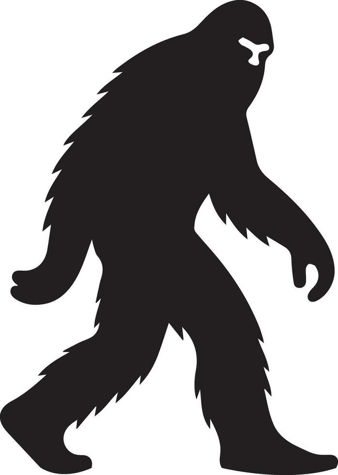 minimal bigfoot animal vecteur silhouette noir Couleur blanc Contexte 4