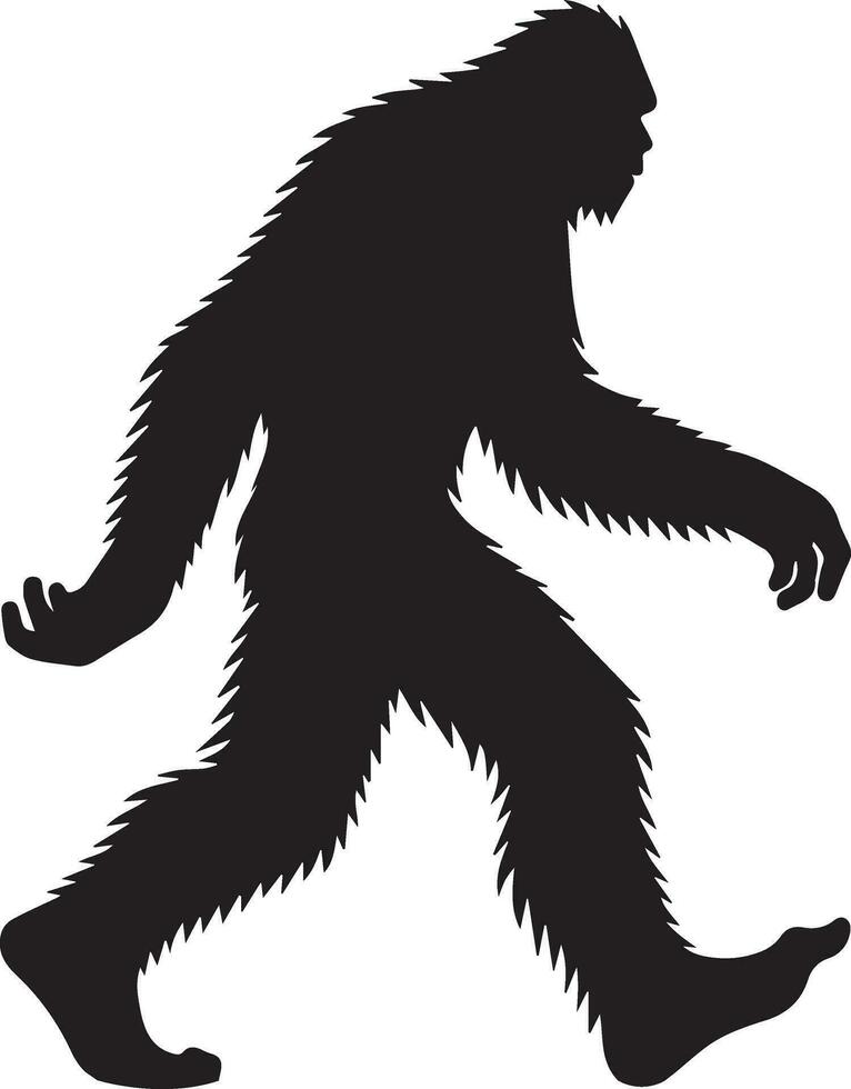 minimal bigfoot animal vecteur silhouette noir Couleur blanc Contexte 5