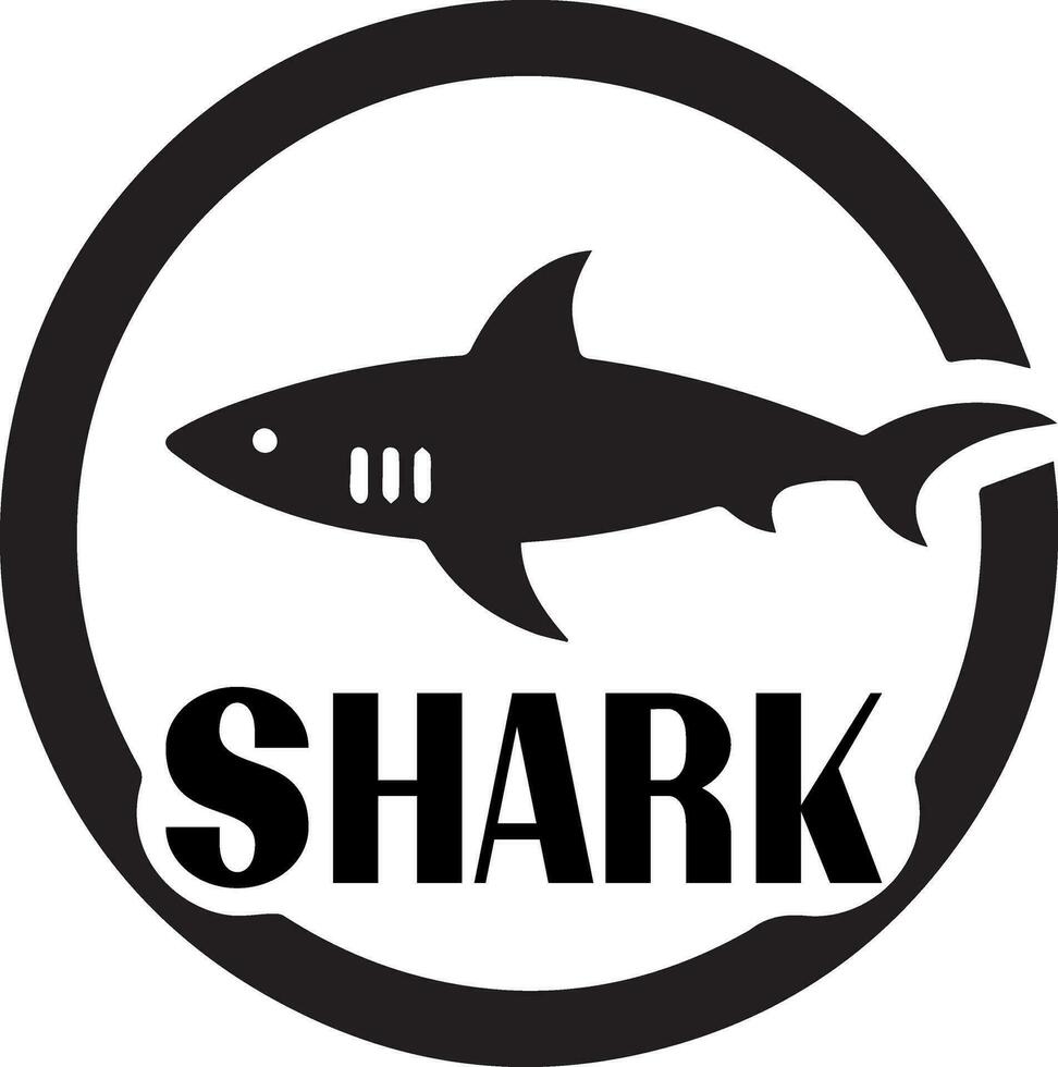 requin logo vecteur art illustration noir Couleur blanc Contexte 5