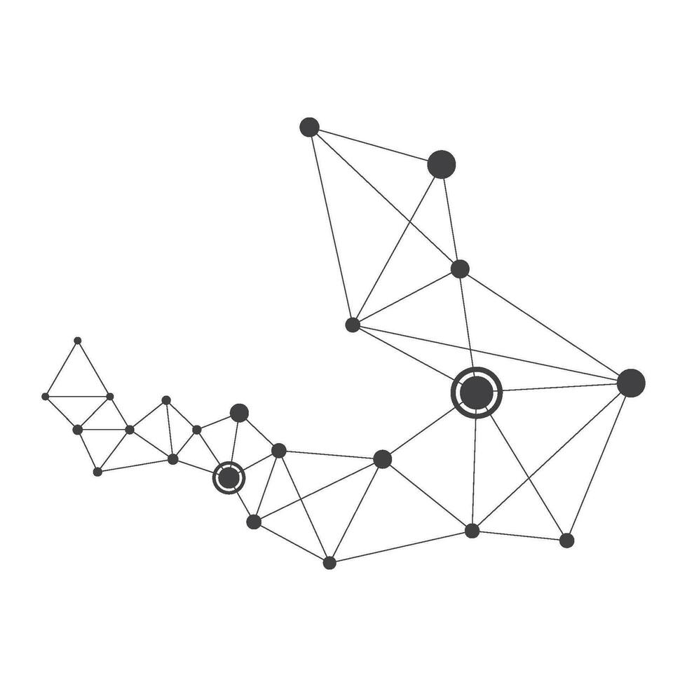 polygonal espace Contexte avec de liaison points et lignes vecteur